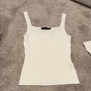 NWOT Jenni Kayne Square Neck Ivory Ribbed Sleeveless Tank Top
